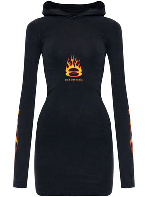 flames-print mini dress