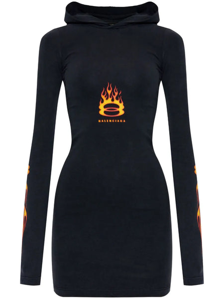 flames-print mini dress