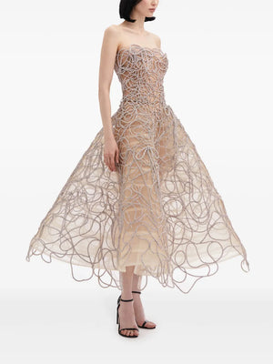 Crystal Embroidered cord gown