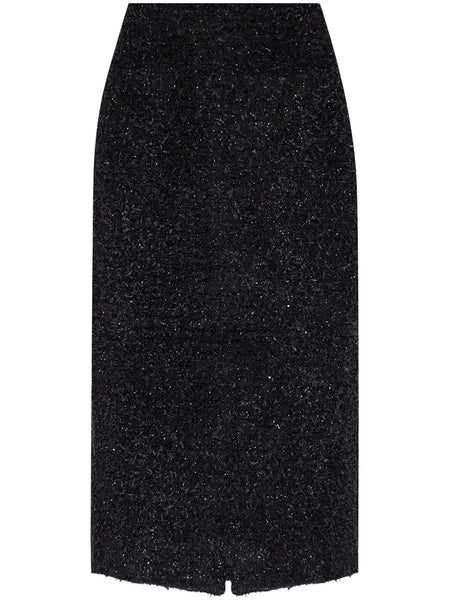 tweed midi skirt