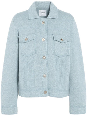 contrast-stitching denim-effect jacket
