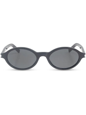 tinted oval-framed sunglasses