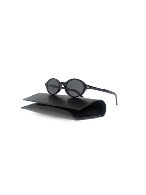 tinted oval-framed sunglasses