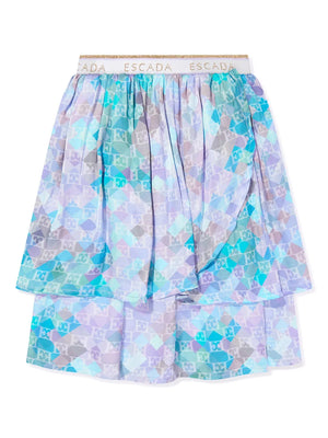 all-over logo-print skirt