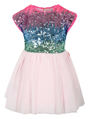 sequin-embellished cap-sleeve dress