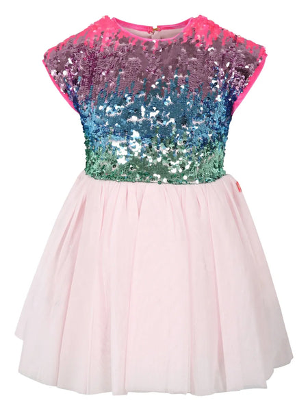 sequin-embellished cap-sleeve dress