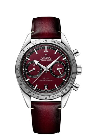 Omega Speedmaster '57 Co-Axial Master Chronometer Chrono Burgundy NEW UNWORN 332.12.41.51.11.001