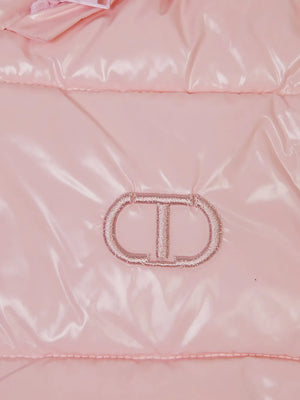logo-embroidered puffer jacket