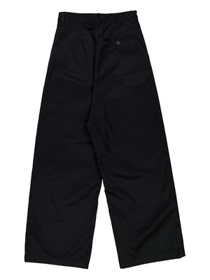 low-crotch wide-leg trousers