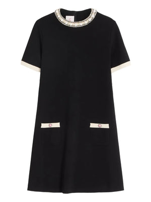 embroidered mini dress