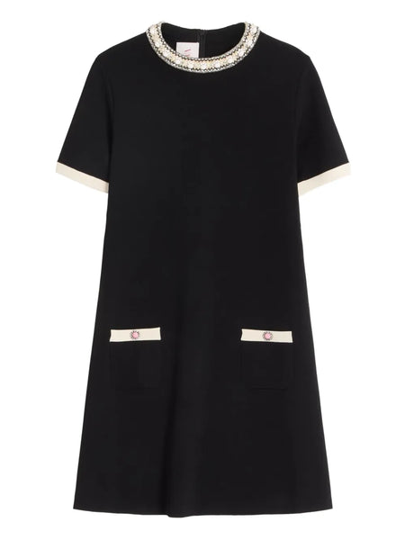 embroidered mini dress
