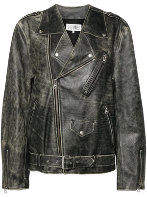 leather Brown biker jacket