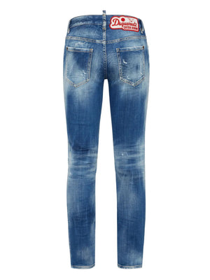 distressed-effect jeans