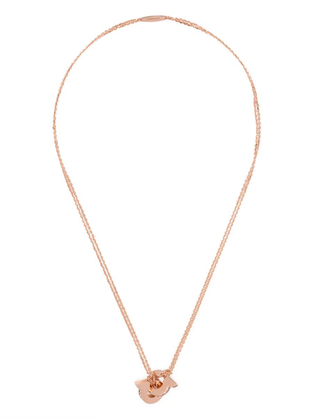 Double Gancini pendant necklace