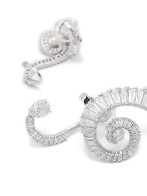 crystal-embellished clip earrings