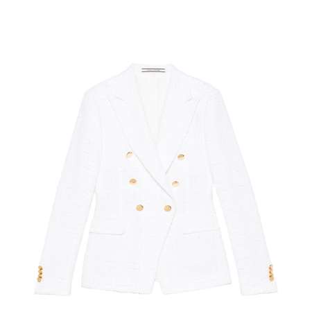 Cotton Single-Breasted Jacket - White