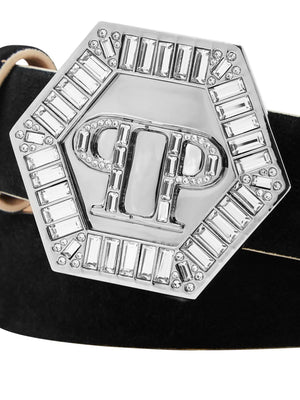 logo-engraved buckle belt