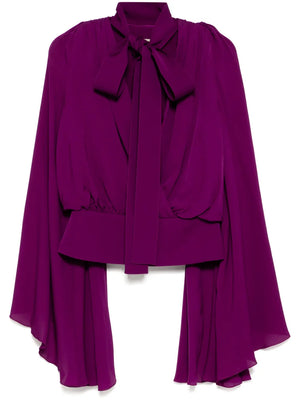 V plunge cape sleeves top