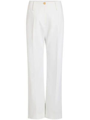 wide-waistband gabardine trousers