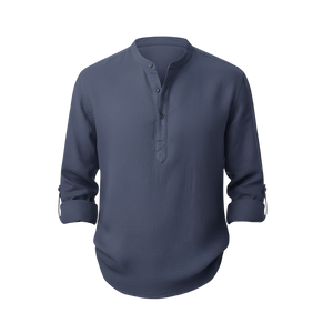 CAPRI LINEN SUMMER SHIRT NAVY BLUE