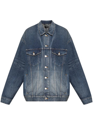 Tape Type-print denim jacket
