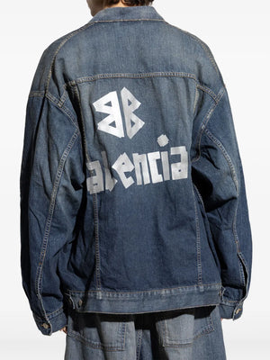 Tape Type-print denim jacket