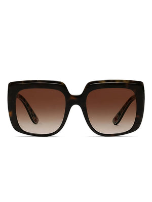 print-pattern square-frame sunglasses