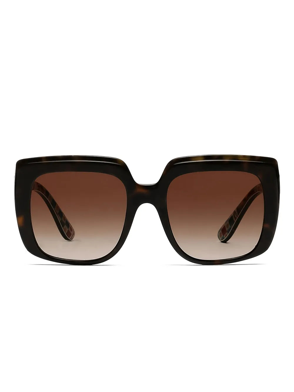 print-pattern square-frame sunglasses