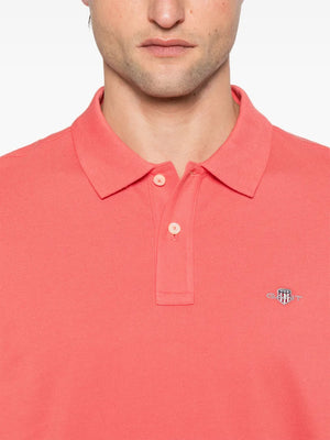 shield-motif short-sleeve polo shirt
