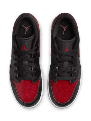 Jordan 1 Low "Bred Twist - Black/Varsity Red/White" sneakers