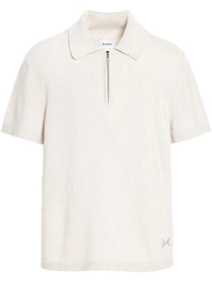 zip-neck polo top