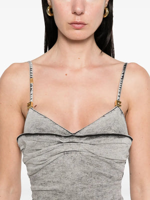 shoulder-straps denim mini dress