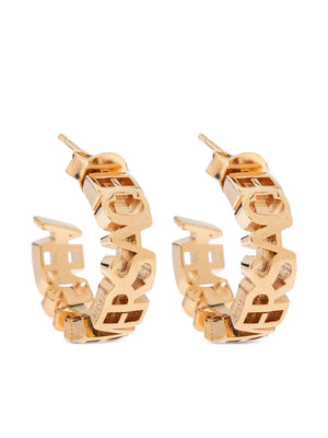 logo-lettering hoop earrings