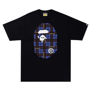 BAPE Logo Check Big Ape Head T-Shirt - Black