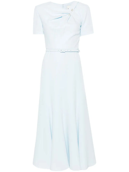 belted cady midi dress