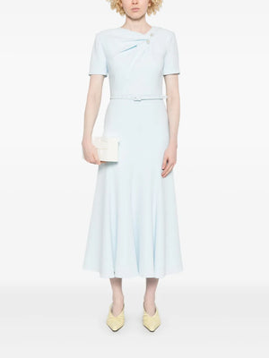 belted cady midi dress