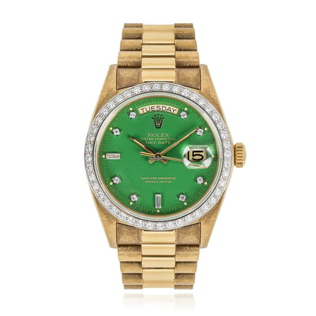 Rolex | Day-Date | 18038 | Yellow gold | 36mm mm | Yellow gold | Green | Automatic