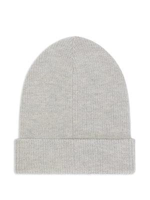 logo-patch ribbed beanie