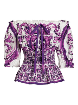 Majolica-print top