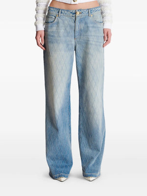 diamond-stitched jeans