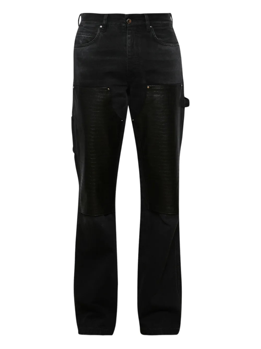 embossed-panel carpenter jeans