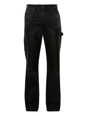 embossed-panel carpenter jeans