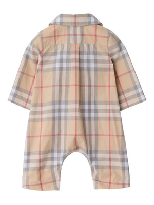 checked cotton romper