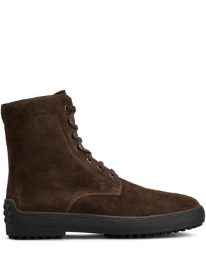 Suede Combat Boots