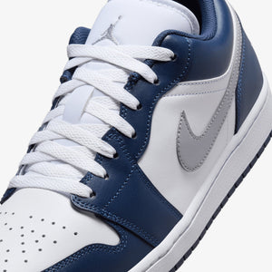 JORDAN AIR JORDAN 1 LOW { WHITE/WOLF GREY-MIDNIGHT NAVY