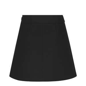Trapeze Mini Skirt in Gauffered Double Wool