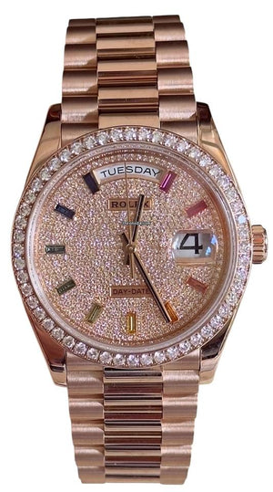 Rolex | Day-Date | 128345RBR | Rose gold | 36 x 43 mm | Rose gold | Pink | Automatic