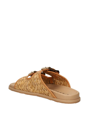 Birky woven double-buckle sandals