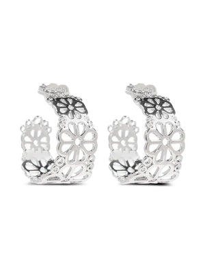 Flower Lace hoop earrings