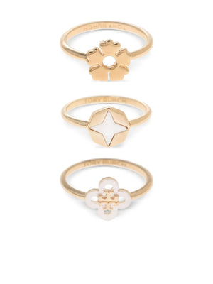 charm-embellished ring (set of three)